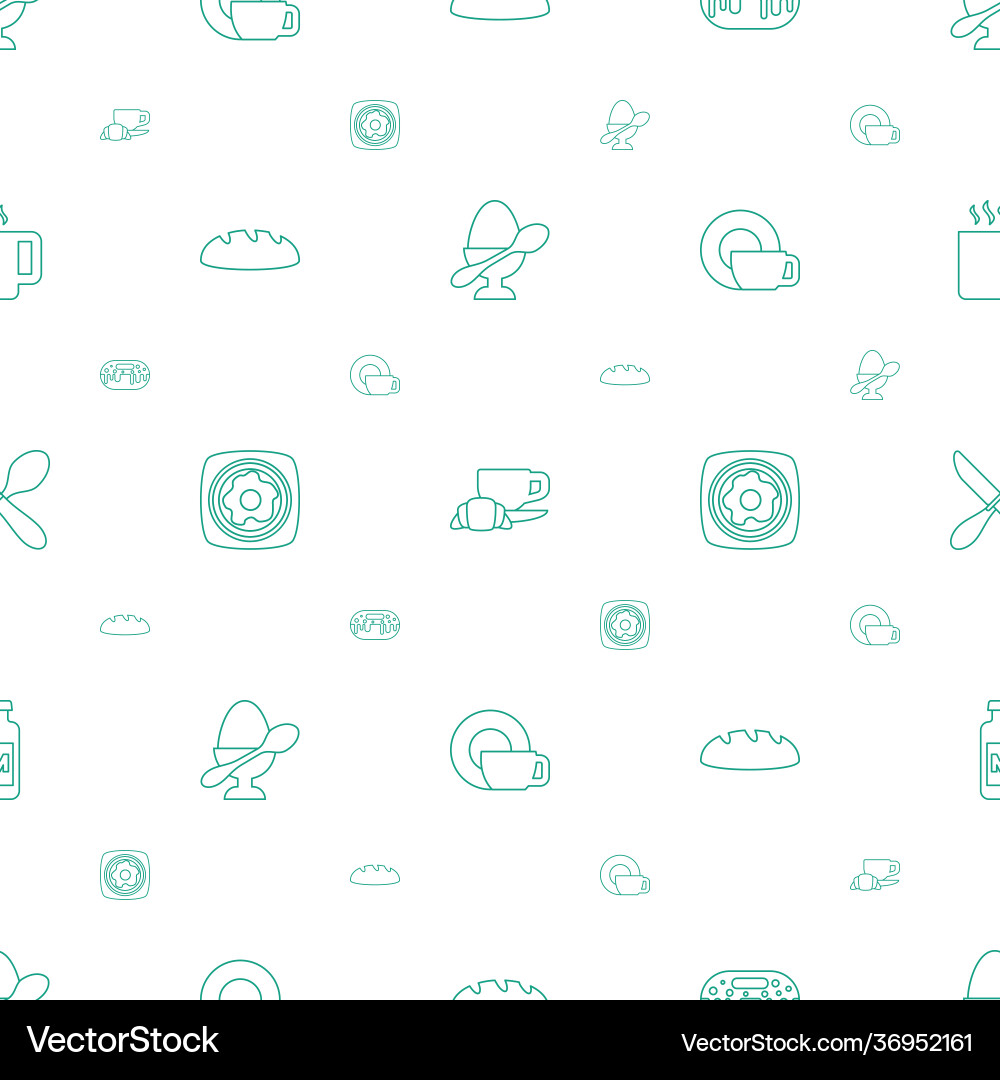 Breakfast icons pattern seamless white background Vector Image
