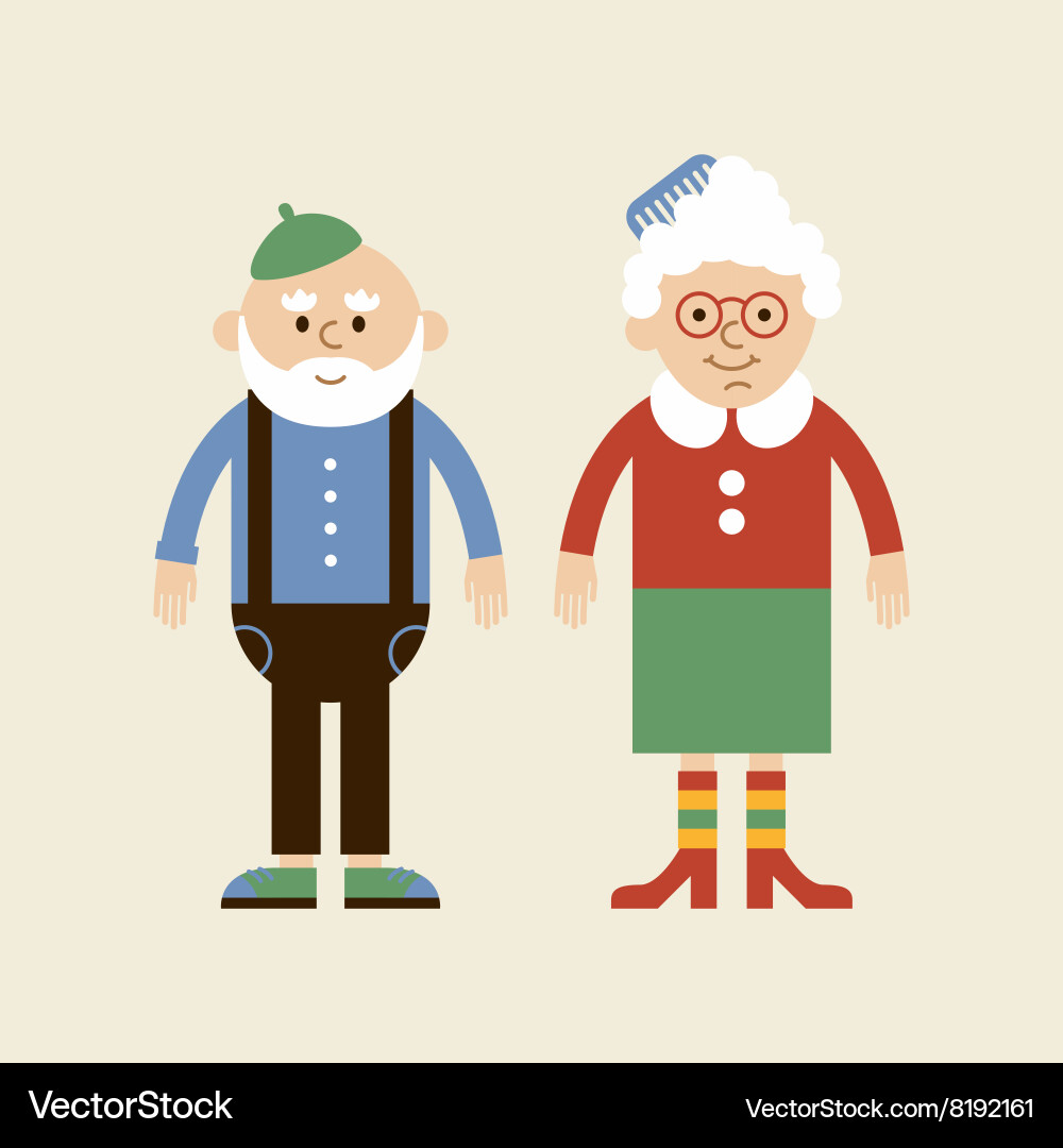 Lovely elderly couple Royalty Free Vector Image