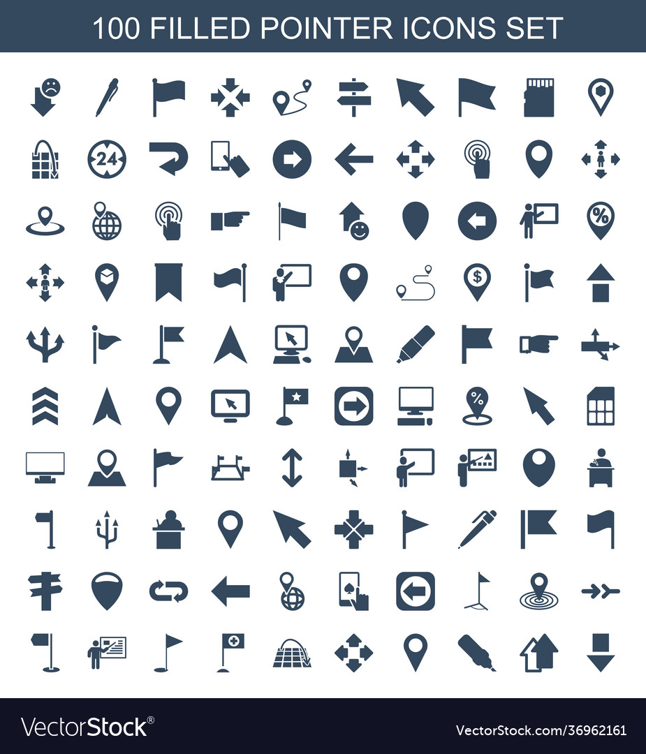 Pointer icons Royalty Free Vector Image - VectorStock