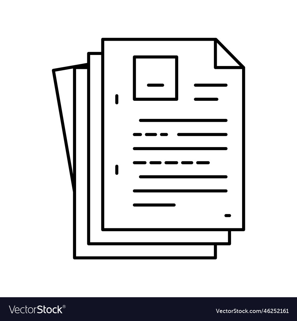 Sheet Document Paper Line Icon Royalty Free Vector Image