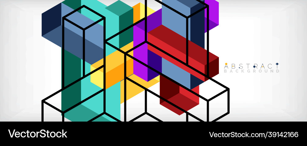 Abstract background 3d cubes cubic elements Vector Image
