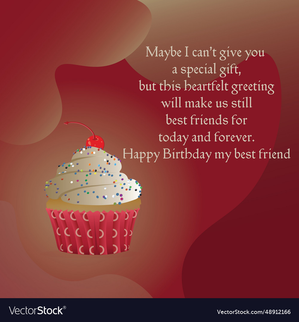 Birthday greeting card to best friend Royalty Free Vector