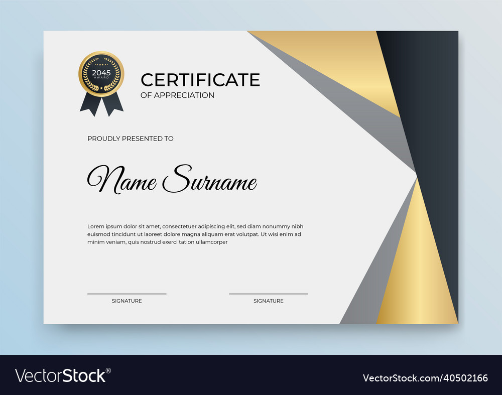 Certificate template with dynamic and futuristic Vector Image