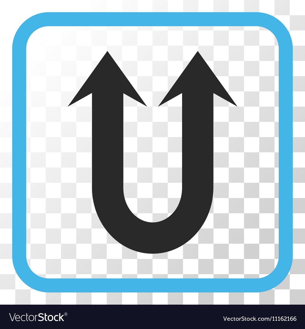 Double forward arrow icon in a frame Royalty Free Vector