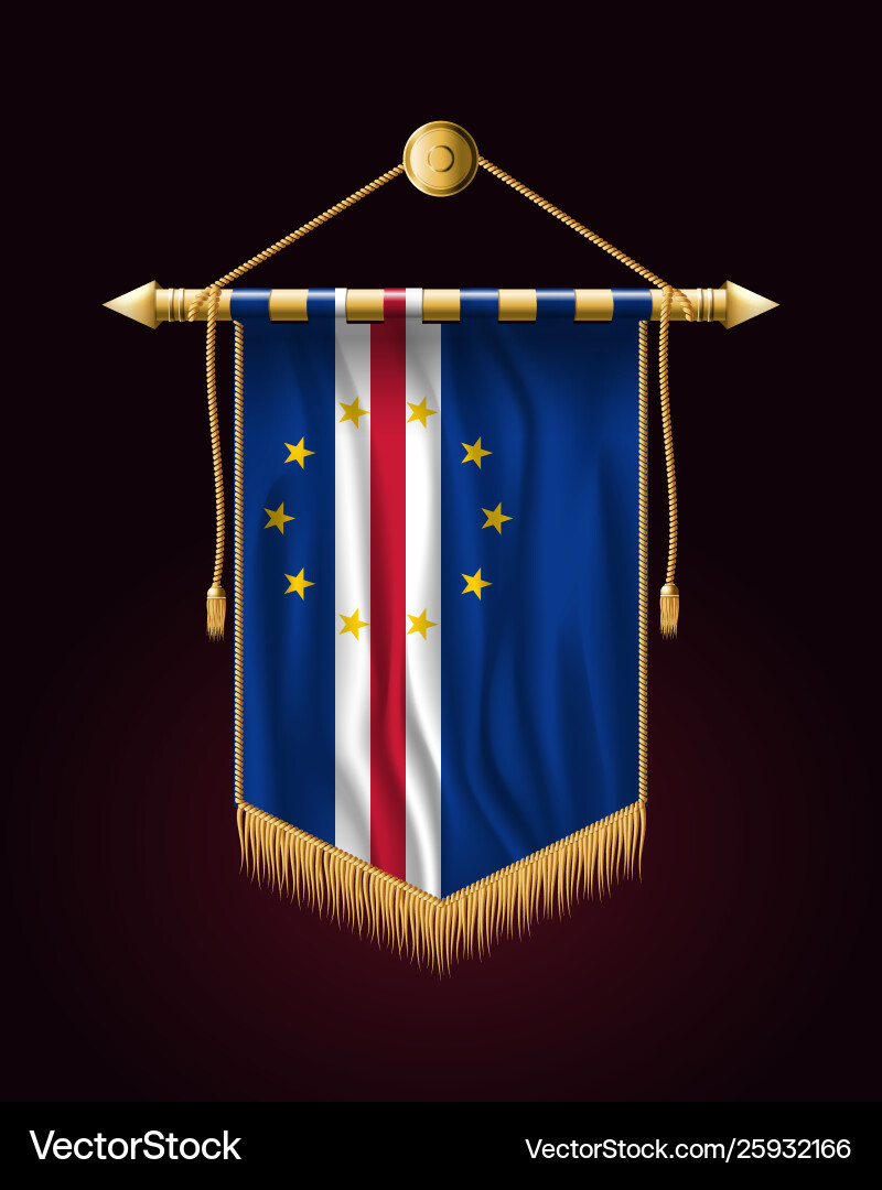 Flag Cape Verde Festive Vertical Banner Wall Vector Image