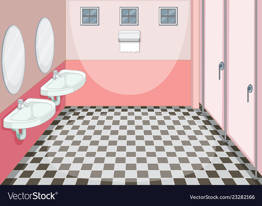 Interior design of female toilet Royalty Free Vector Image