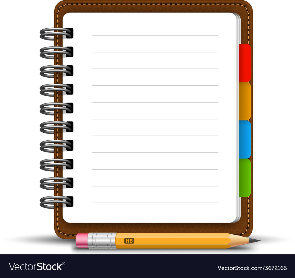 Leather notebook Royalty Free Vector Image - VectorStock