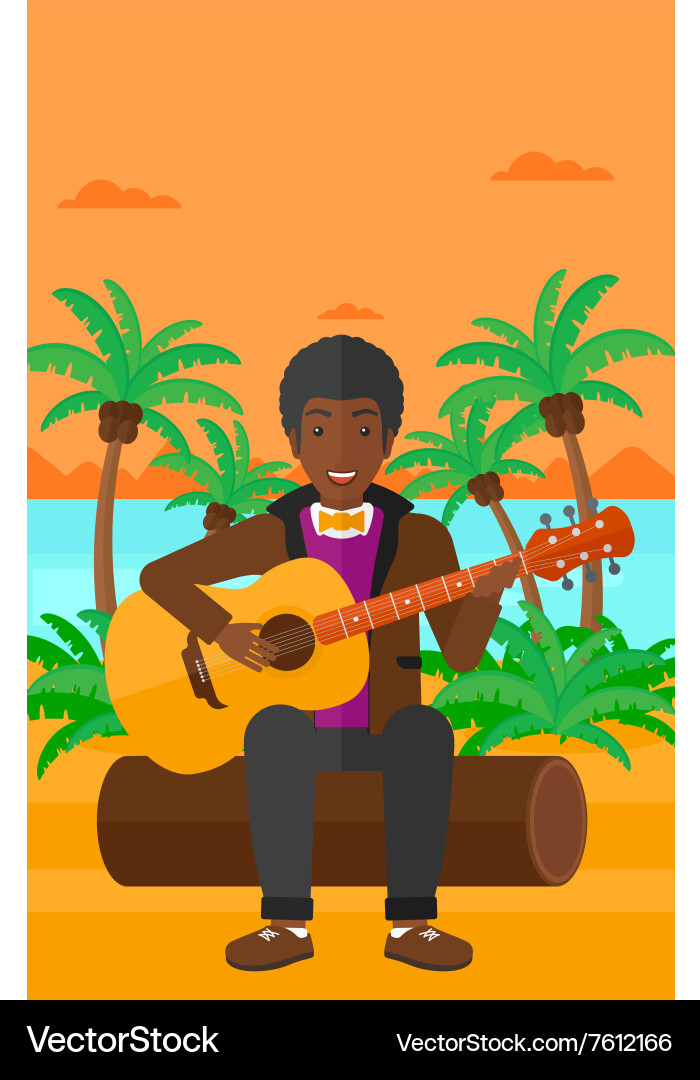 Man playing guitar Royalty Free Vector Image - VectorStock