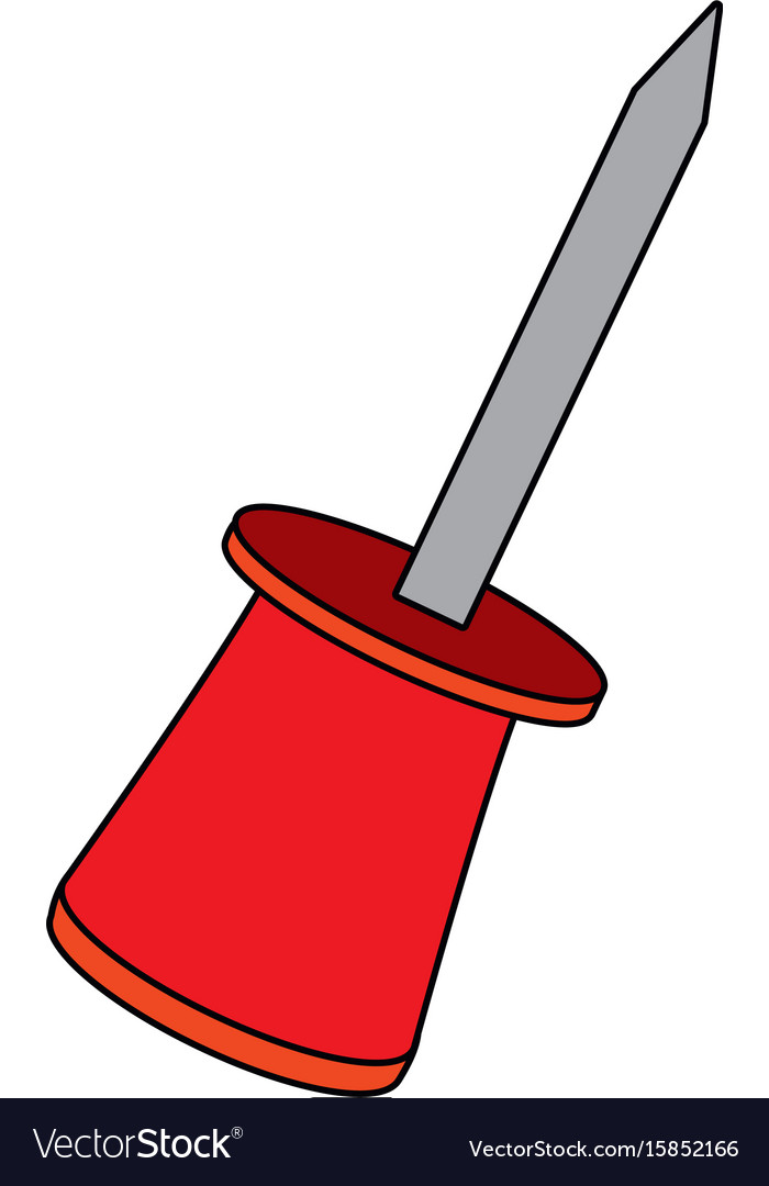 Push pin object school element Royalty Free Vector Image