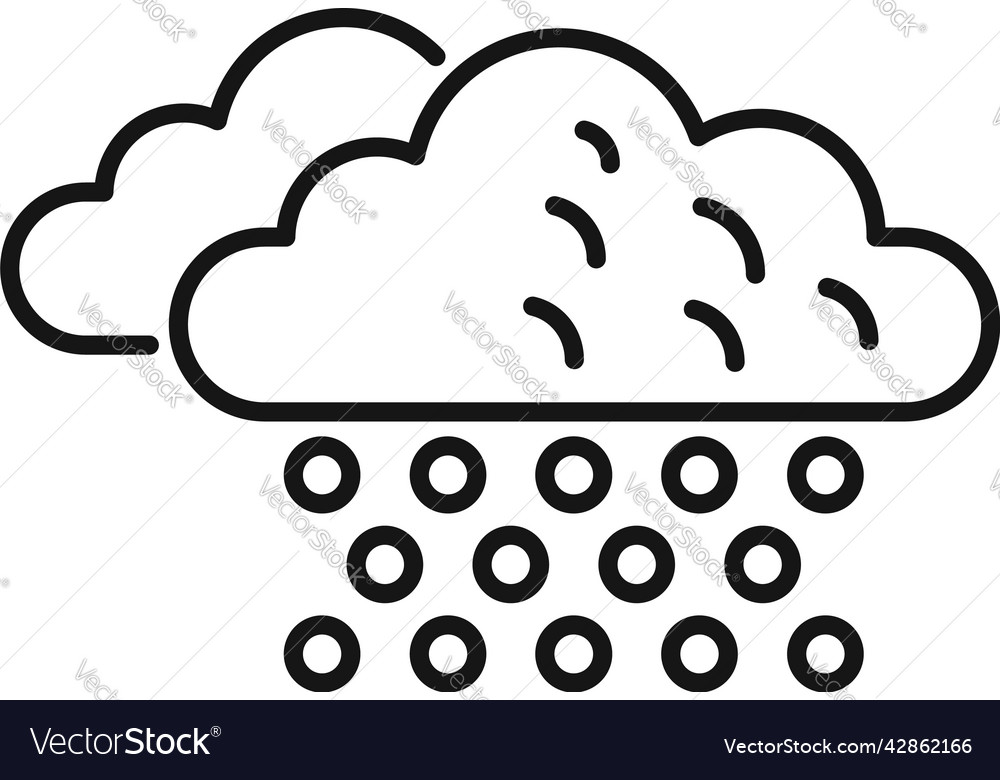 Rain cloud icon outline cloudy forecast Royalty Free Vector