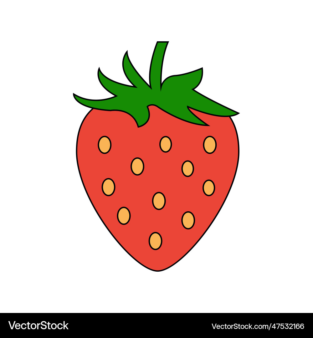 Red strawberry on white background Royalty Free Vector Image