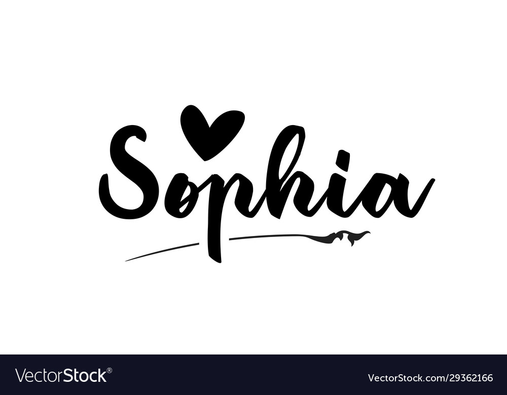 sophia-name-text-word-with-love-heart-hand-vector-image