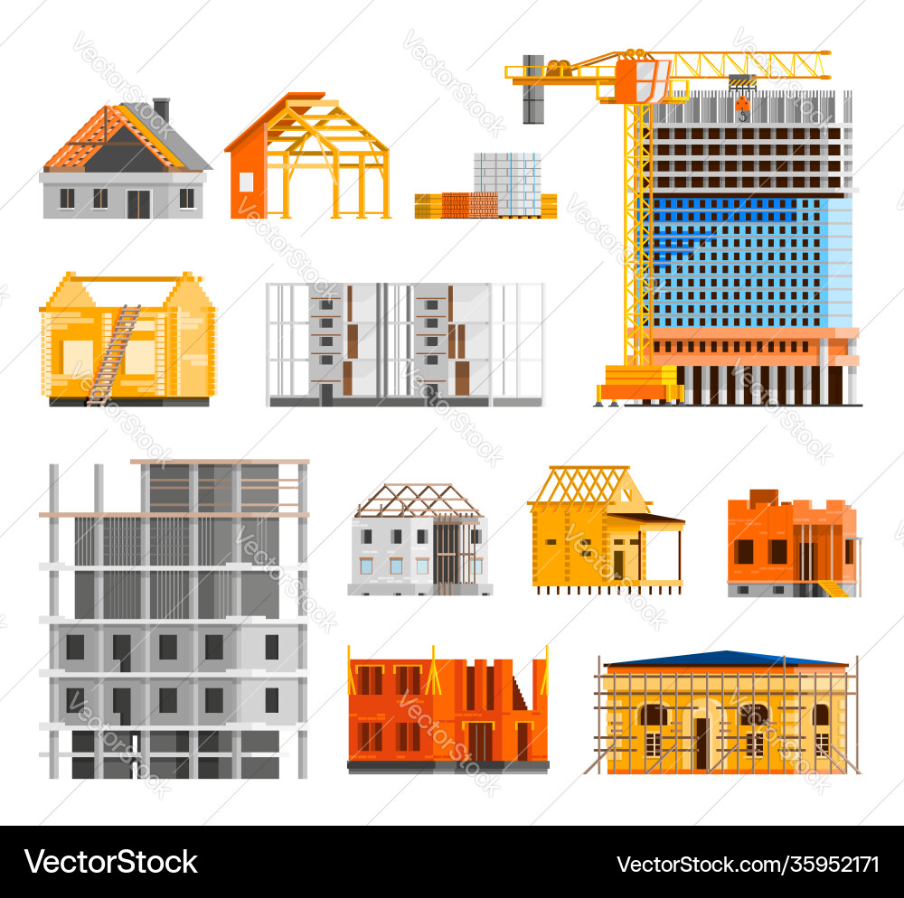 Construction icons set Royalty Free Vector Image