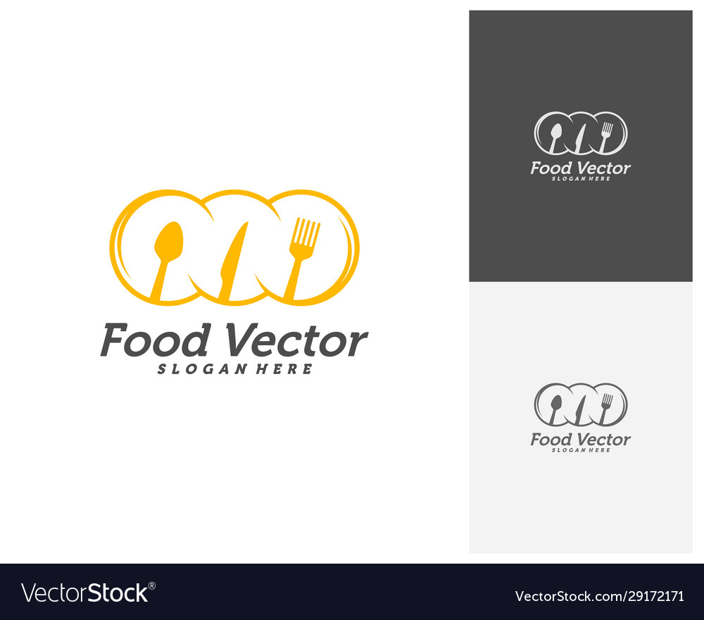 Creative food logo design restaurant court Vector Image