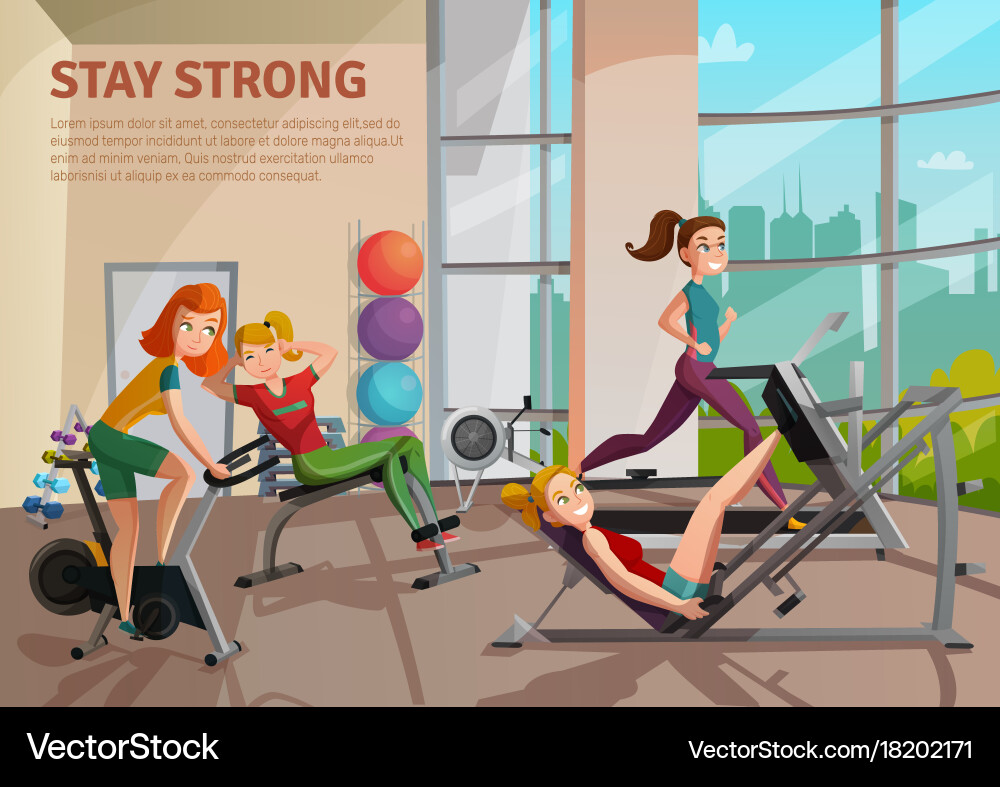 Exercise room Royalty Free Vector Image - VectorStock