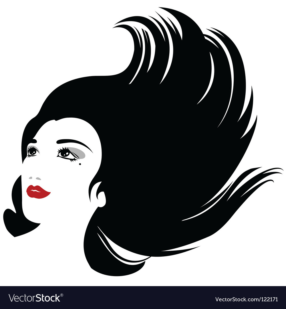 Download Hair silhouette Royalty Free Vector Image - VectorStock