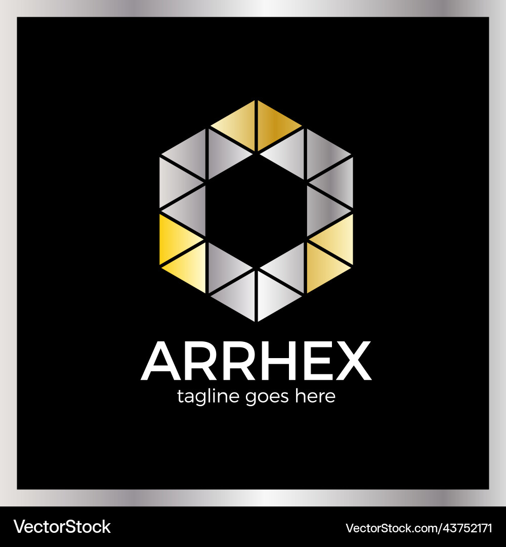 Hexagon arrow logo Royalty Free Vector Image - VectorStock