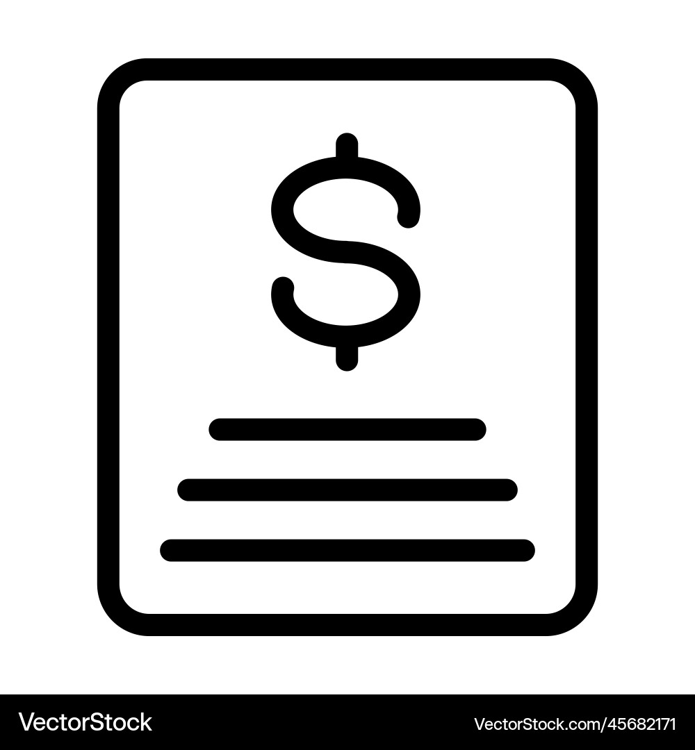 Invoice thick line icon Royalty Free Vector Image