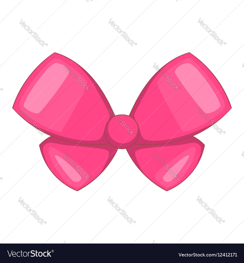 Pink bow icon cartoon style Royalty Free Vector Image