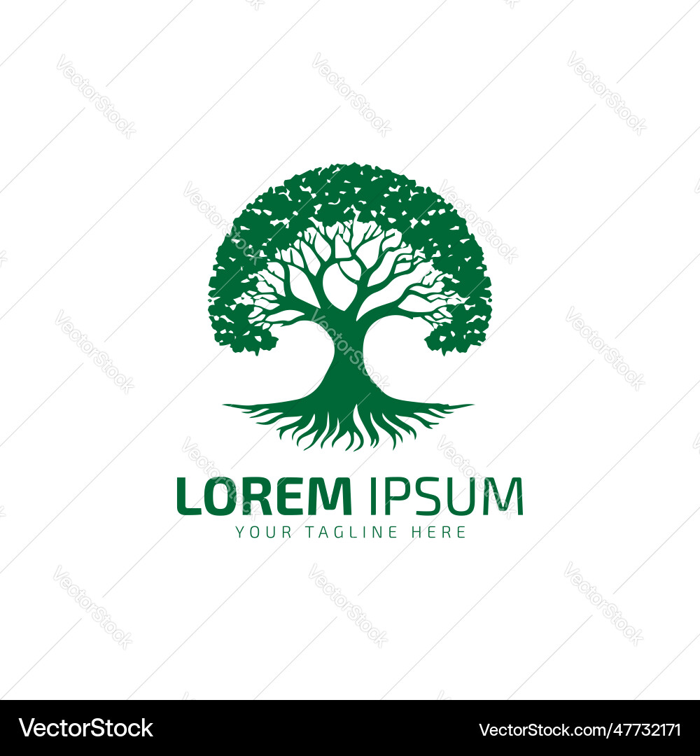 Tree logo icon abstract silhouette Royalty Free Vector Image