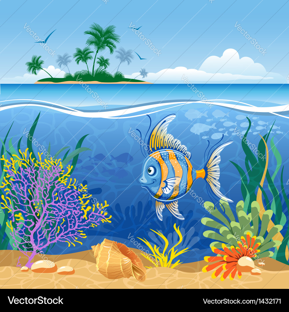 Tropical landscape Royalty Free Vector Image - VectorStock