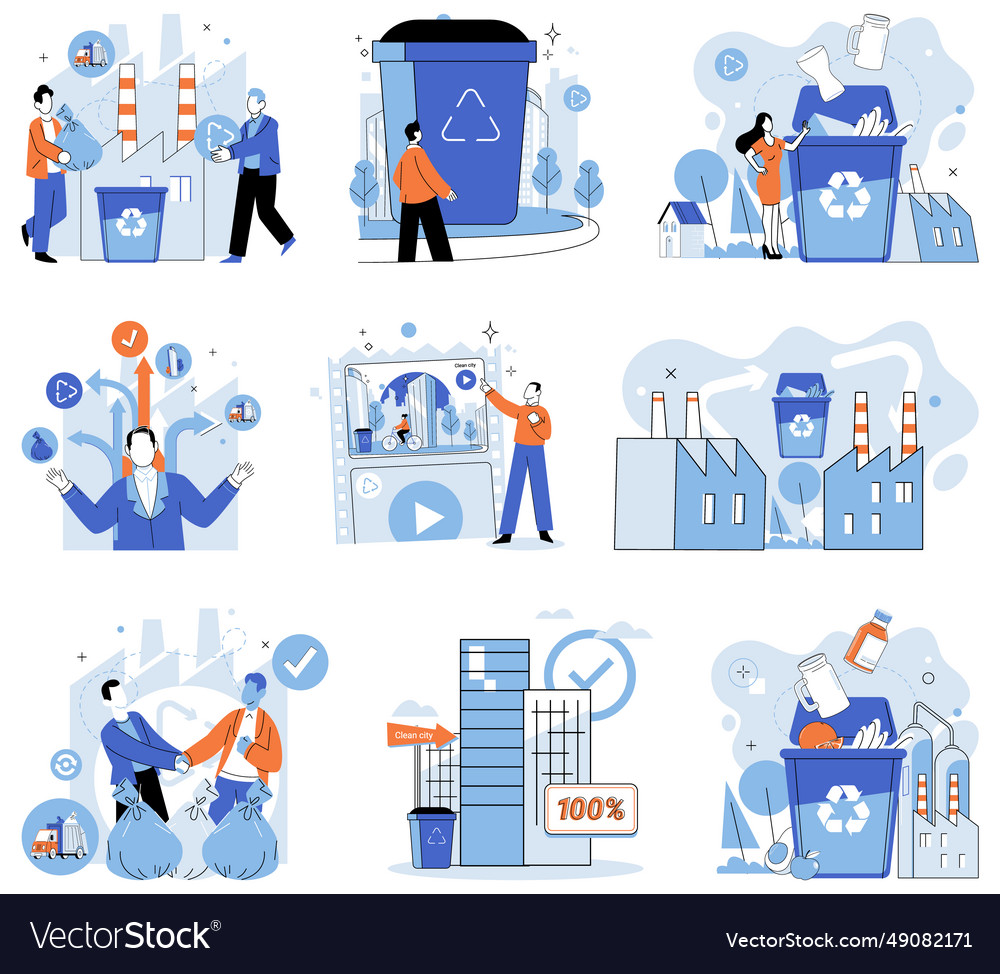 Waste management material circulation within Vector Image