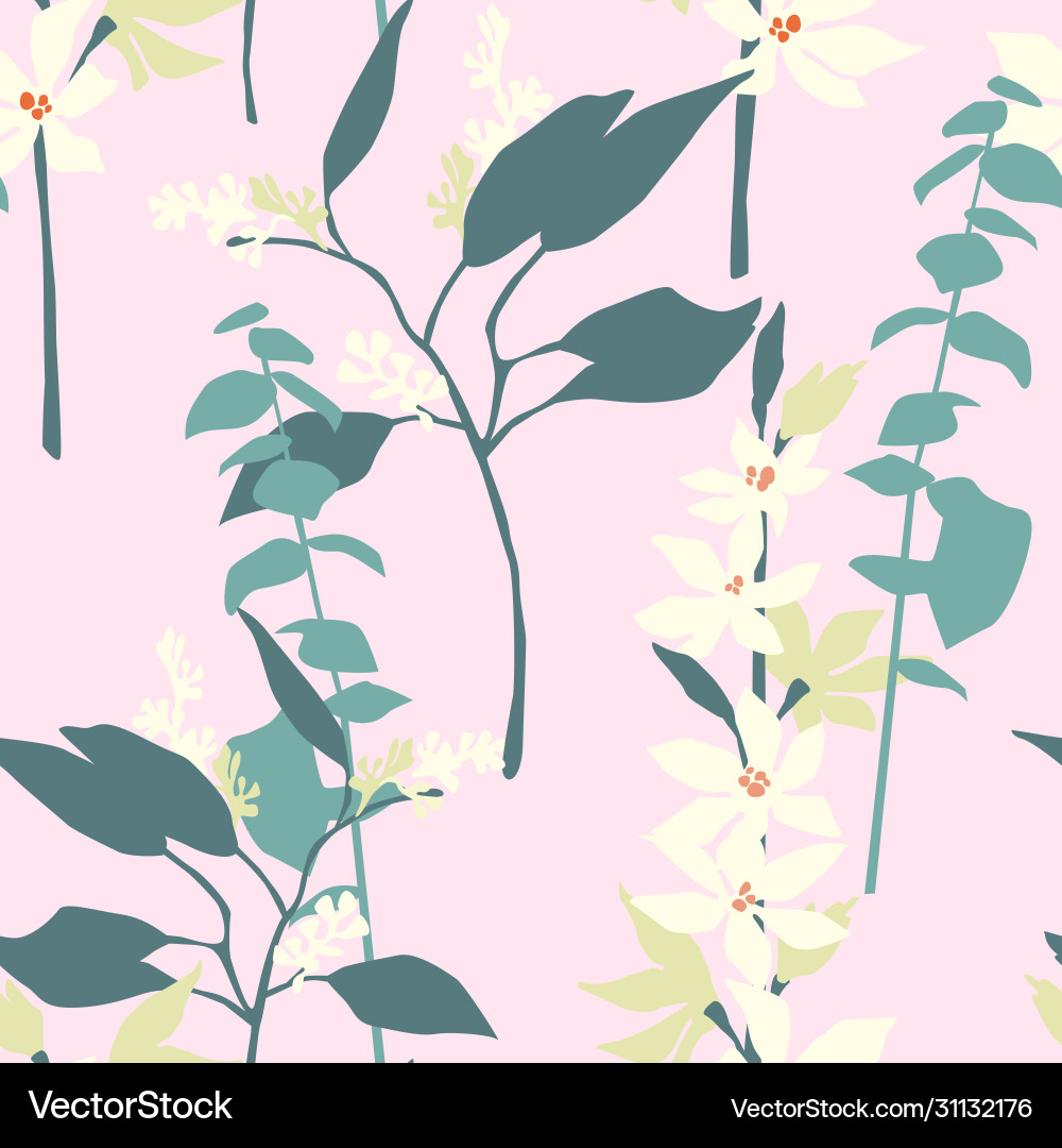 Artistic seamless pattern with abstract flowers Vector Image