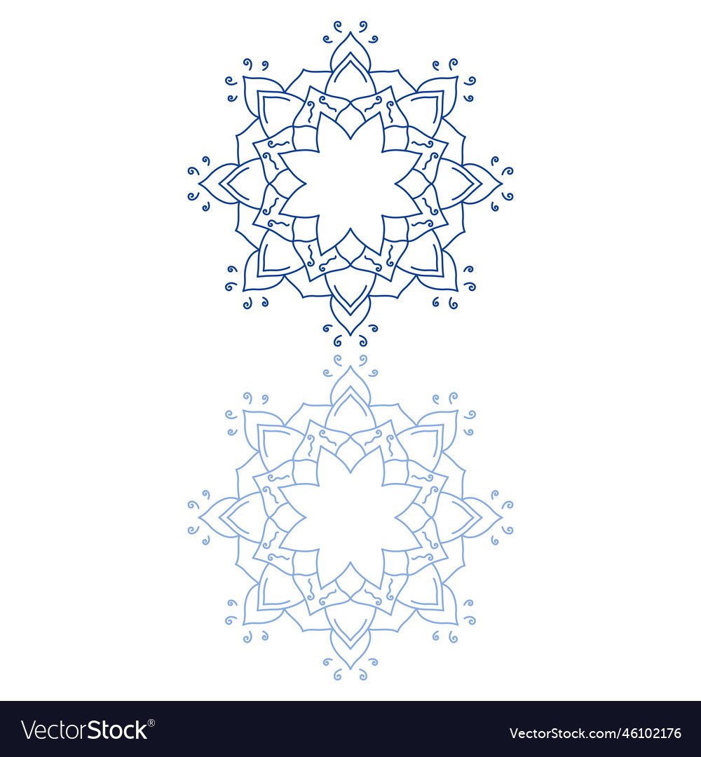 Blue ornamental mandalas collection Royalty Free Vector