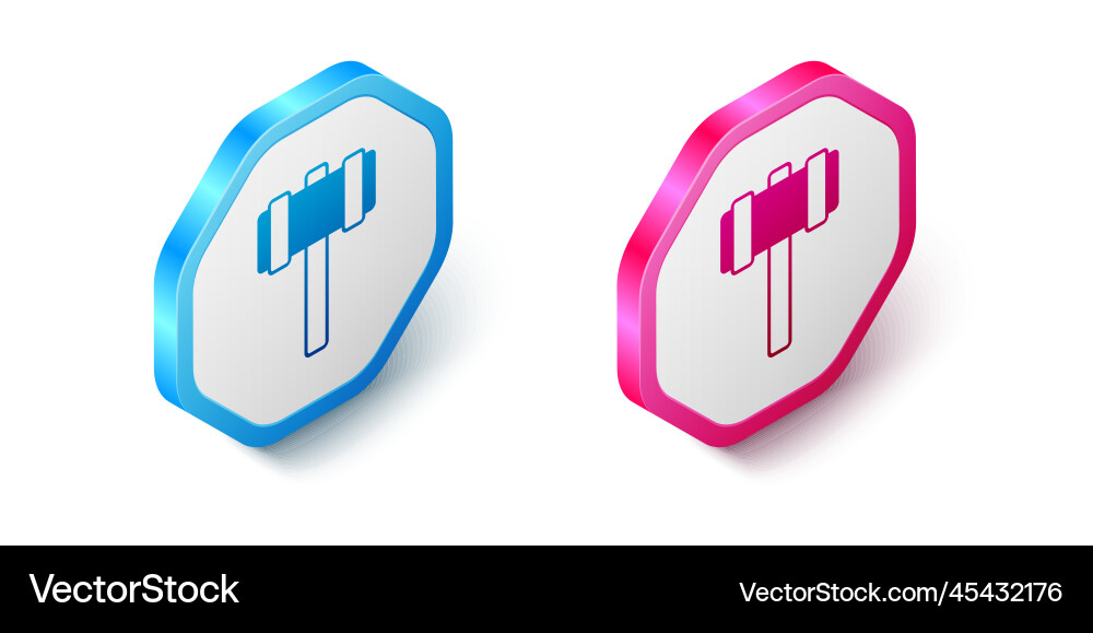 Isometric sledgehammer icon isolated on white Vector Image
