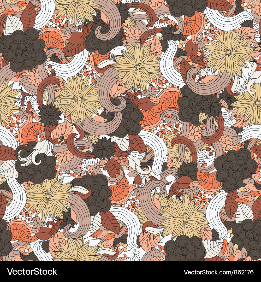Retro floral seamless pattern Royalty Free Vector Image