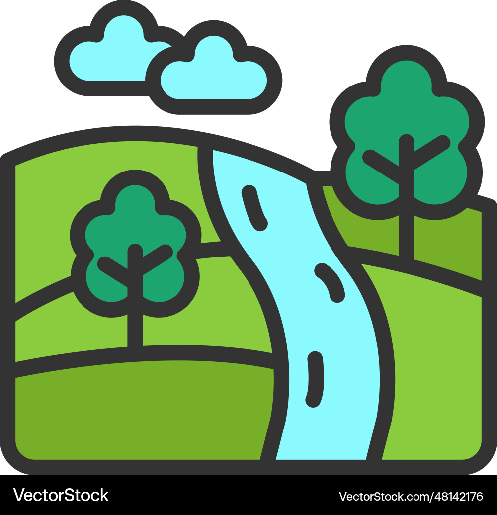 River icon image Royalty Free Vector Image - VectorStock
