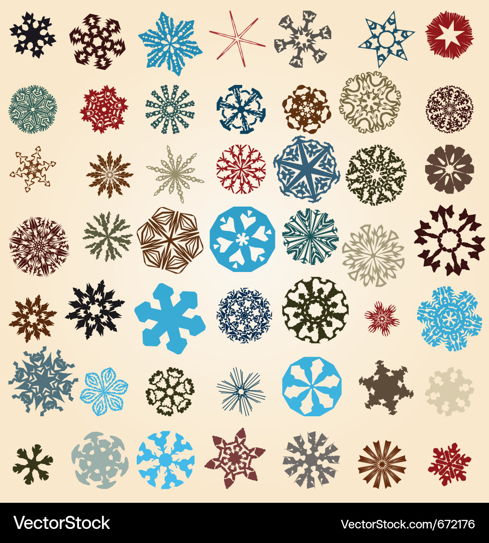 Snowflakes set Royalty Free Vector Image - VectorStock