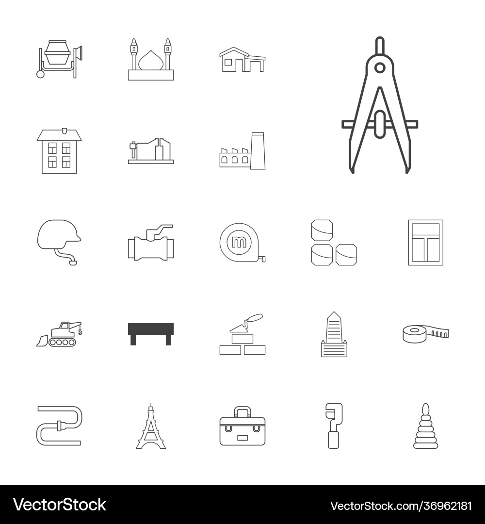 22 construction icons Royalty Free Vector Image