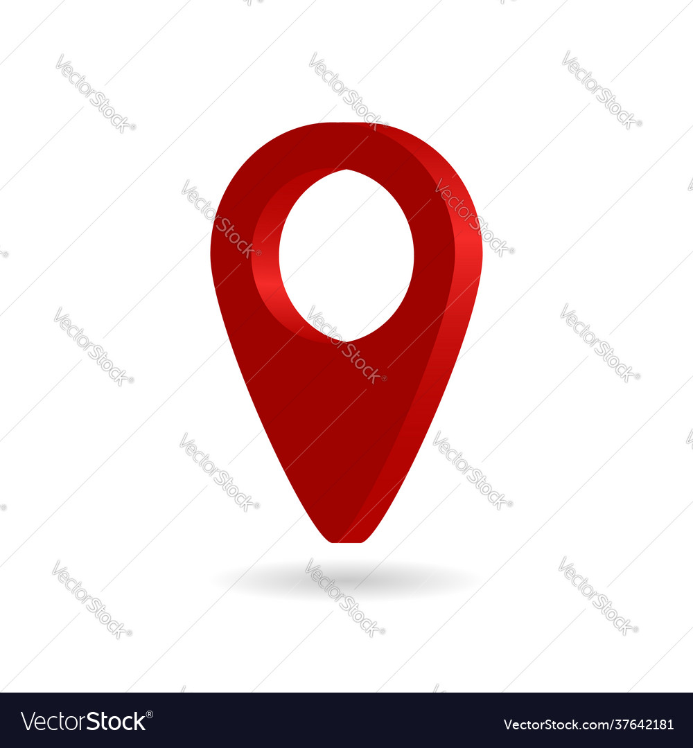 3d pin for map icon location point pointer vector image 3d pin for map icon location point pointer