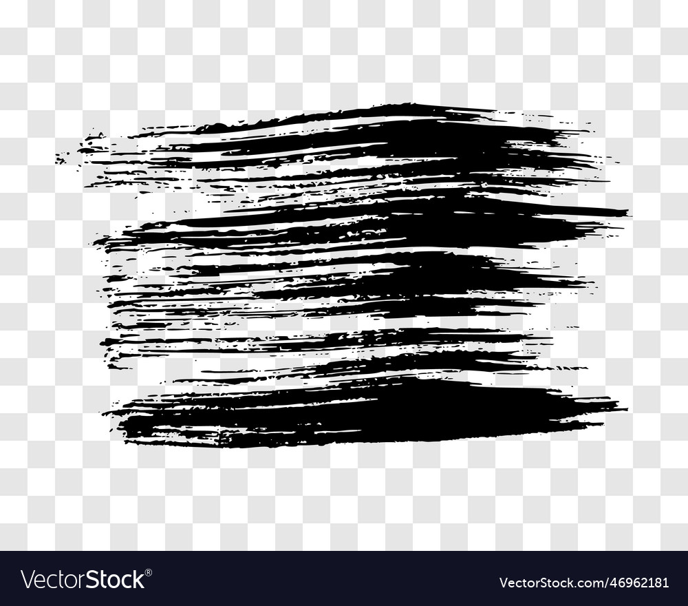 Black brush stroke on transparent background Vector Image