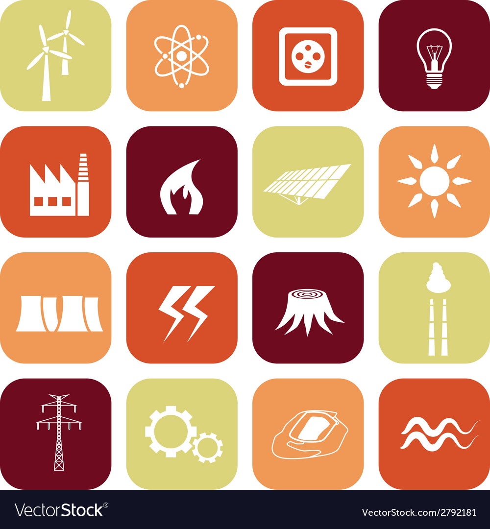 Energy Icons Royalty Free Vector Image Vectorstock