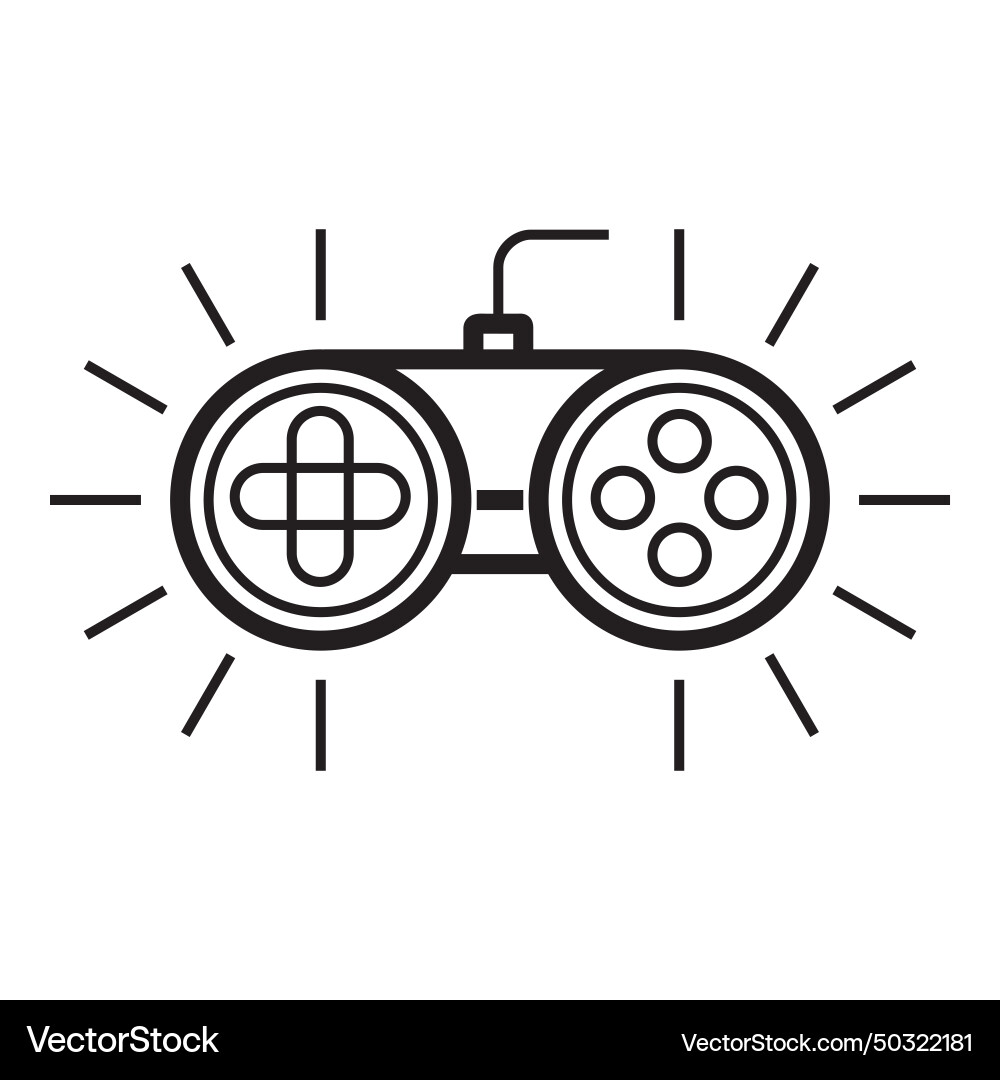 Gamepad flat icon isolated on white background Vector Image