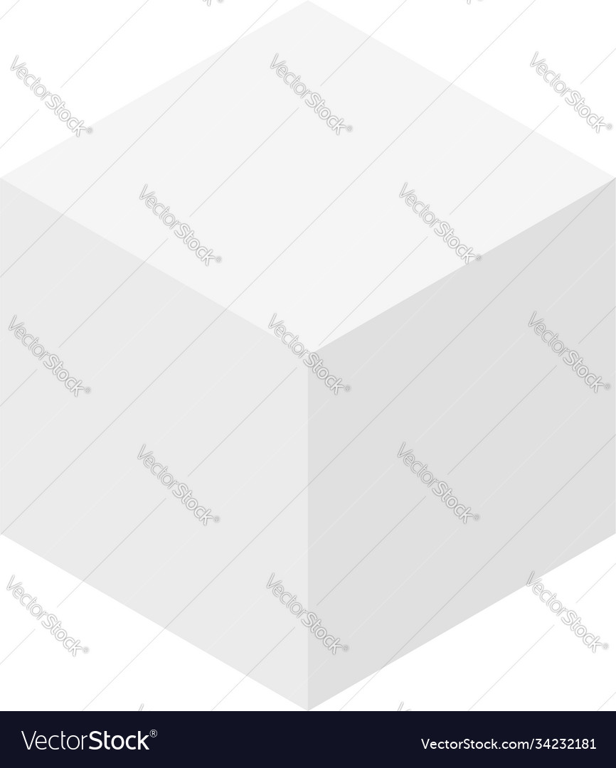 Gray cube icon isometric style Royalty Free Vector Image