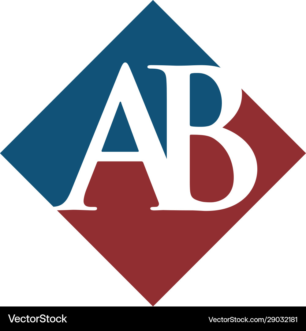 Initial ab rhombus logo design Royalty Free Vector Image