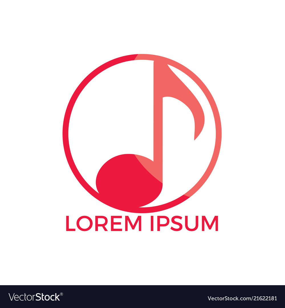 Music Logo Musical Key Note Template Vector Image