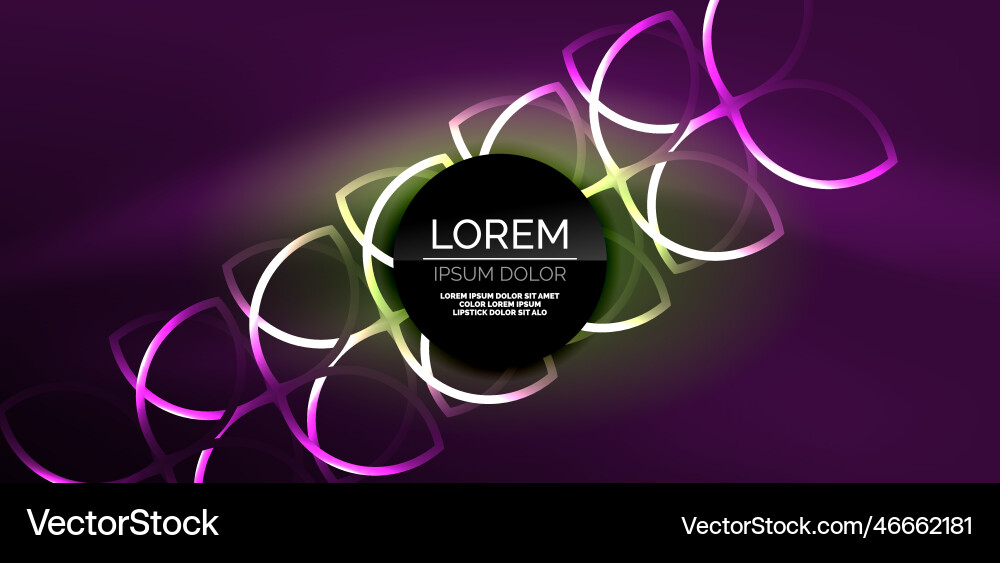 Neon lines and waves abstract background techno Vector Image