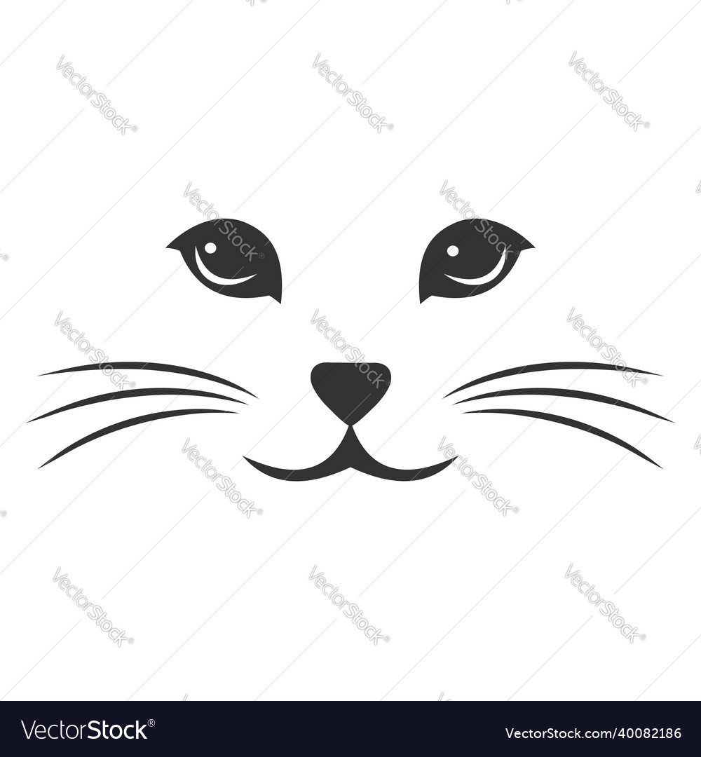 A cute cat muzzle Royalty Free Vector Image - VectorStock