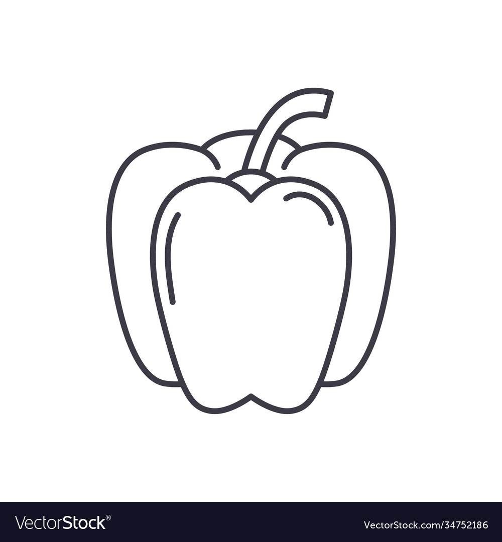 Bell pepper concept icon linear isolated Vector Image