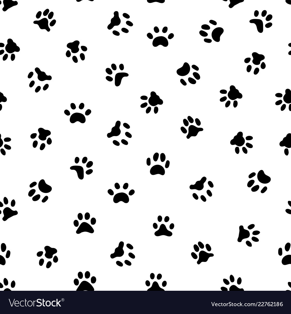 Cats paw print cat or dog paws footsteps prints Vector Image