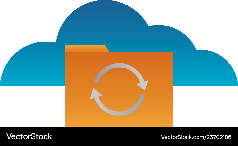 Cloud computing folder Royalty Free Vector Image