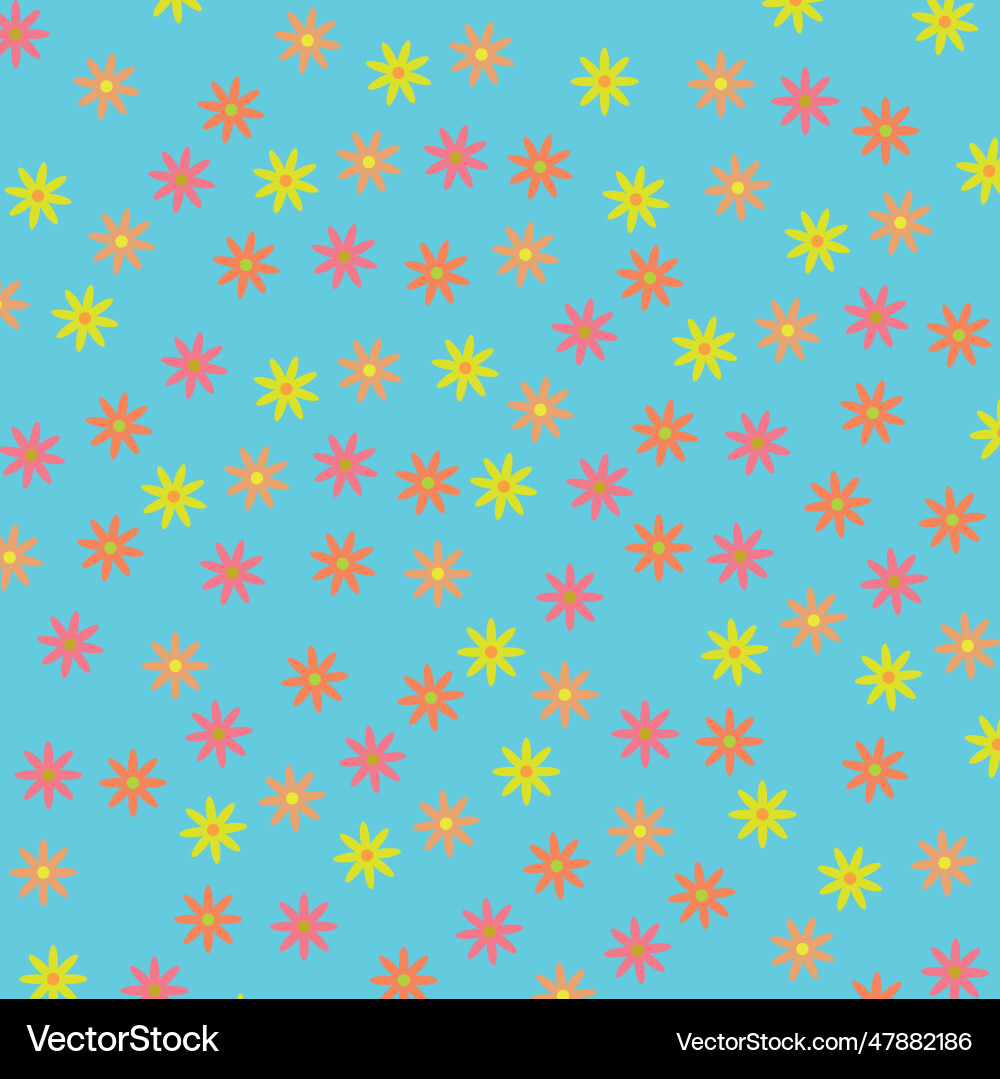 Daisy flowers seamless background Royalty Free Vector Image