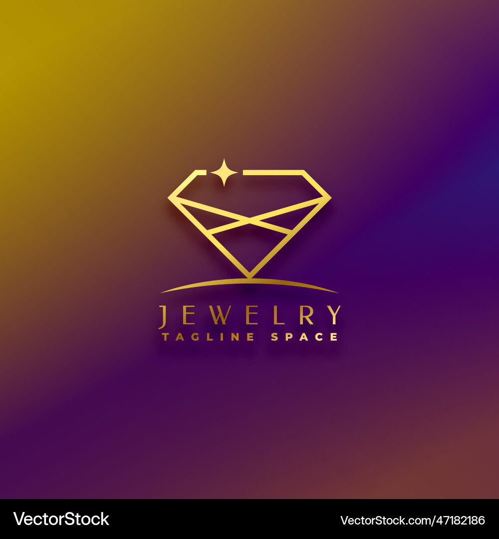 Elegant jewelry diamond logo concept design Vector Image