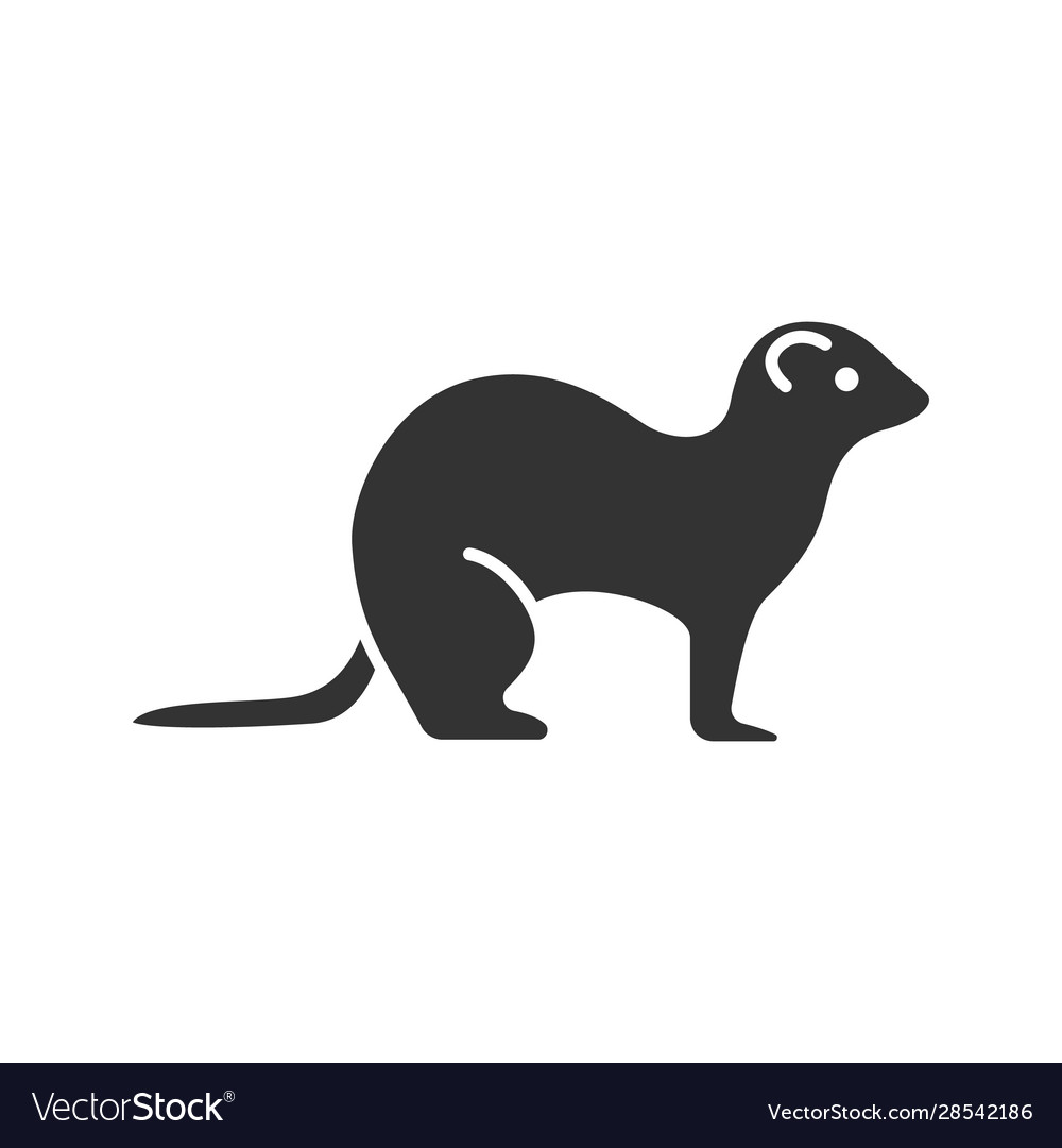 Ferret glyph icon Royalty Free Vector Image VectorStock