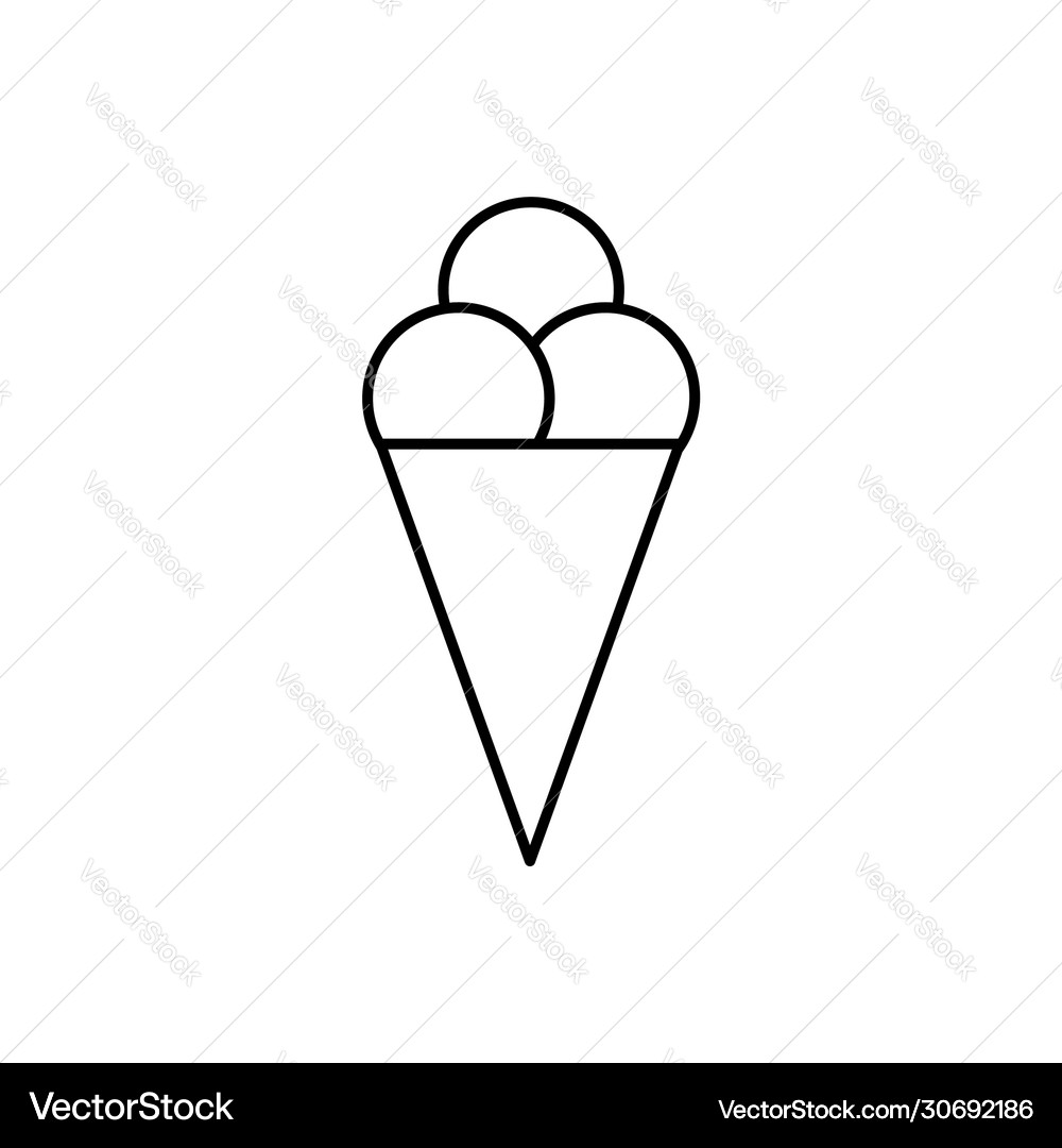 Flat line ice cream icon Royalty Free Vector Image