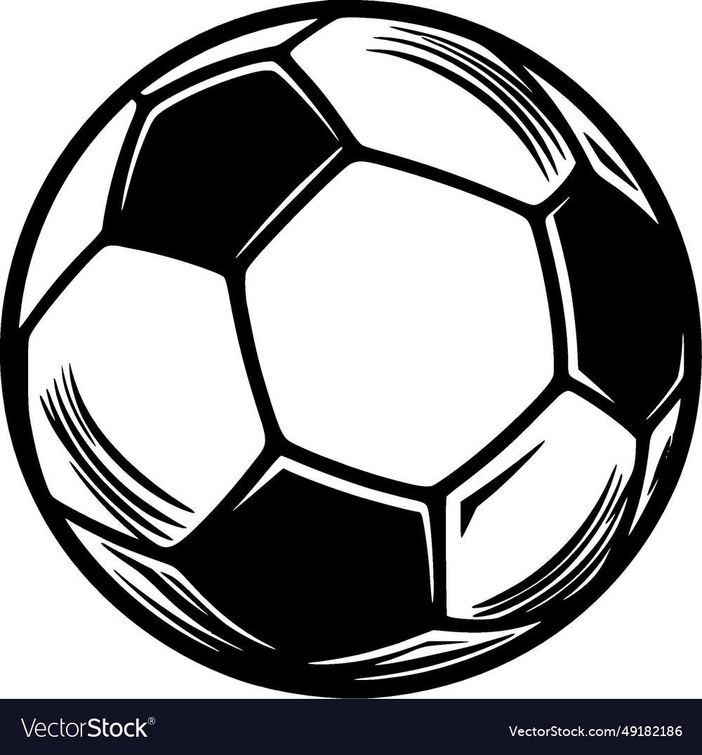 Football - black and white Royalty Free Vector Image